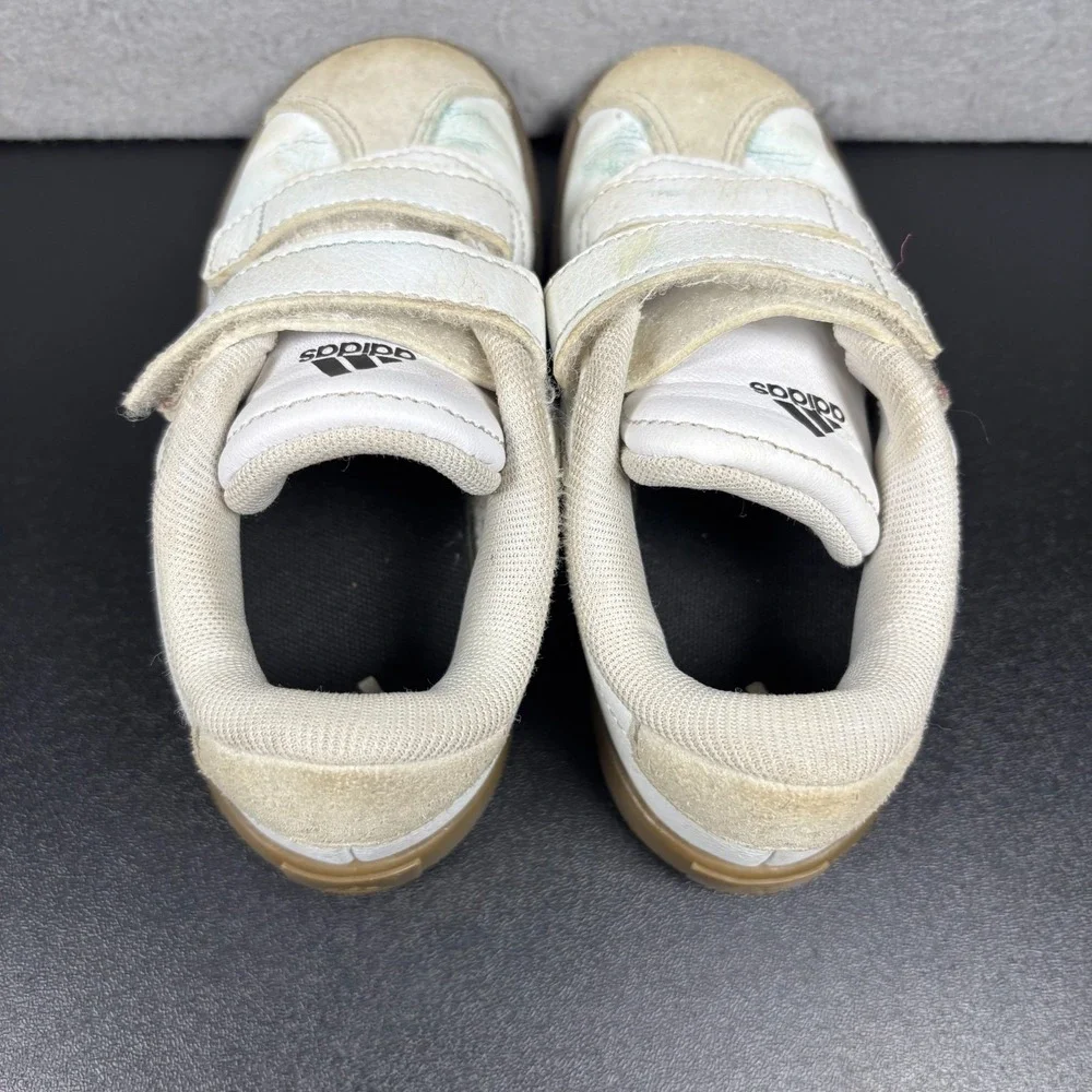 Adidas‎ VL Court 3.0 Hook & Loop No Tie Sneakers Shoes Toddler Size 10K White